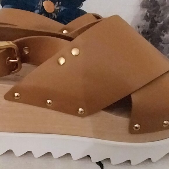 Stella McCartney Women' Elyse Wedge Platform slingback Sandal Shoes Size 39 - Picture 1 of 6